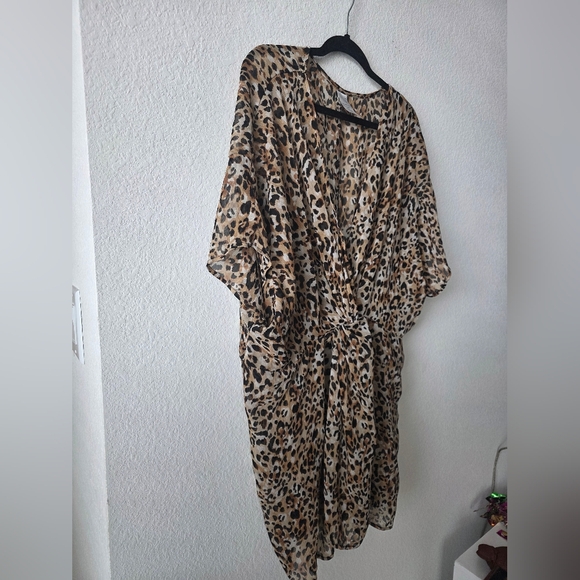 Time and Tru Animal Print Swim Coverup Dress - Picture 6 of 8